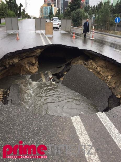 В Баку просела еще одна дорога