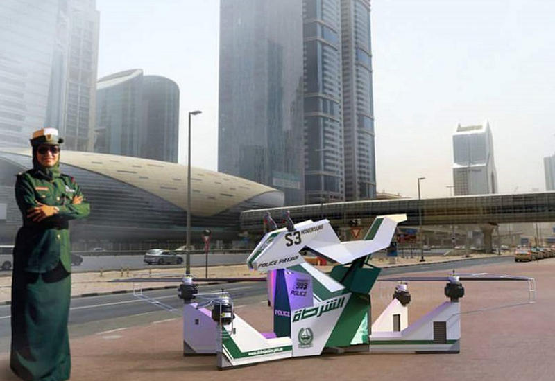 Полиция Дубая представила летающие мотоциклы