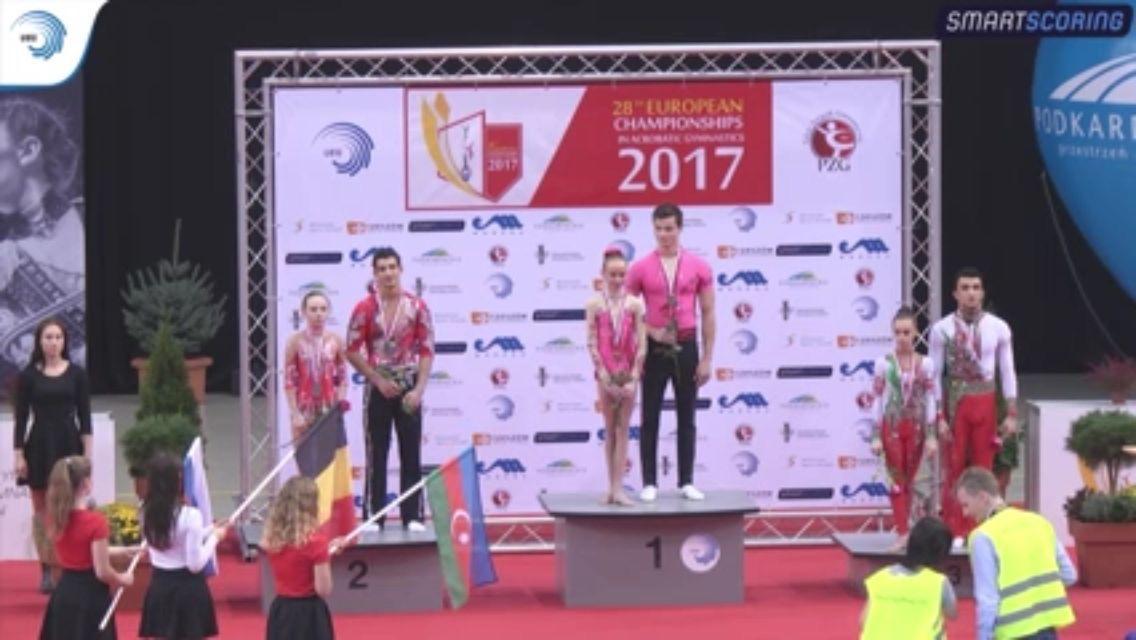 Азербайджанские акробаты заняли третье место на чемпионате Европы