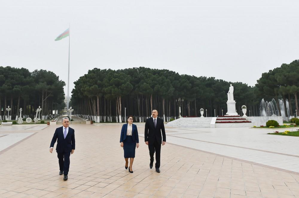 Поездка Президента Ильхама Алиева в Абшеронский район