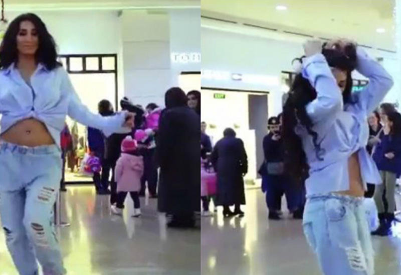 Девушка, услышав любимую песню в торговом центре в Баку, не удержалась