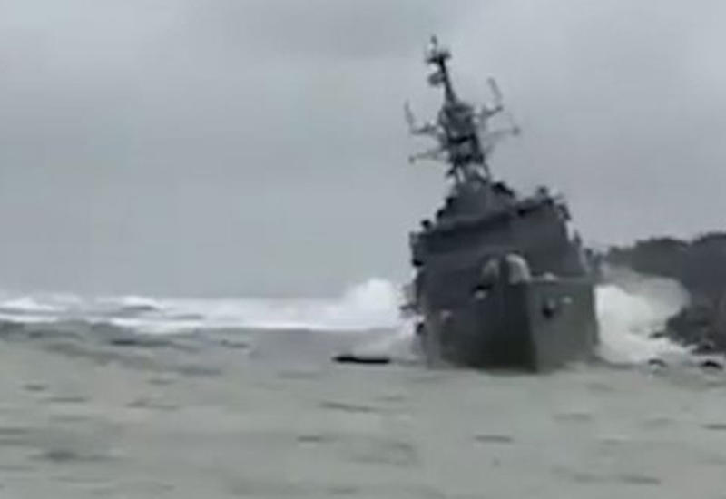 Видео крушения иранского военного корабля в Каспийском море