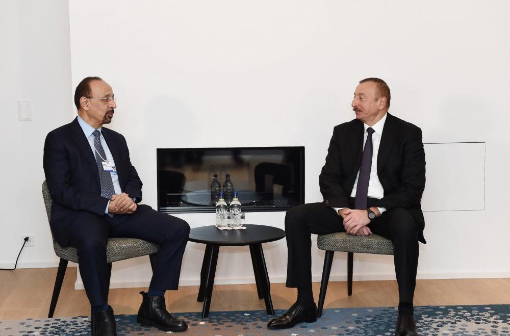Президент Ильхам Алиев встретился в Давосе с министром энергетики Саудовской Аравии и главой компании Freres Lazzard