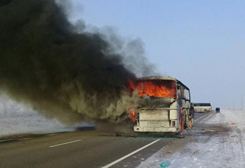 Названа причина возгорания автобуса в Казахстане
