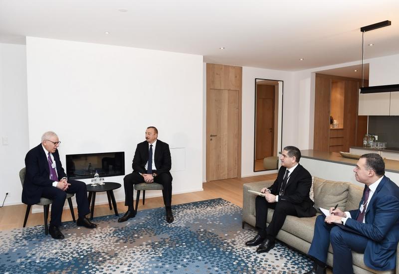 Президент Ильхам Алиев встретился в Давосе с исполнительными директорами компаний IBM и Carlyle Group