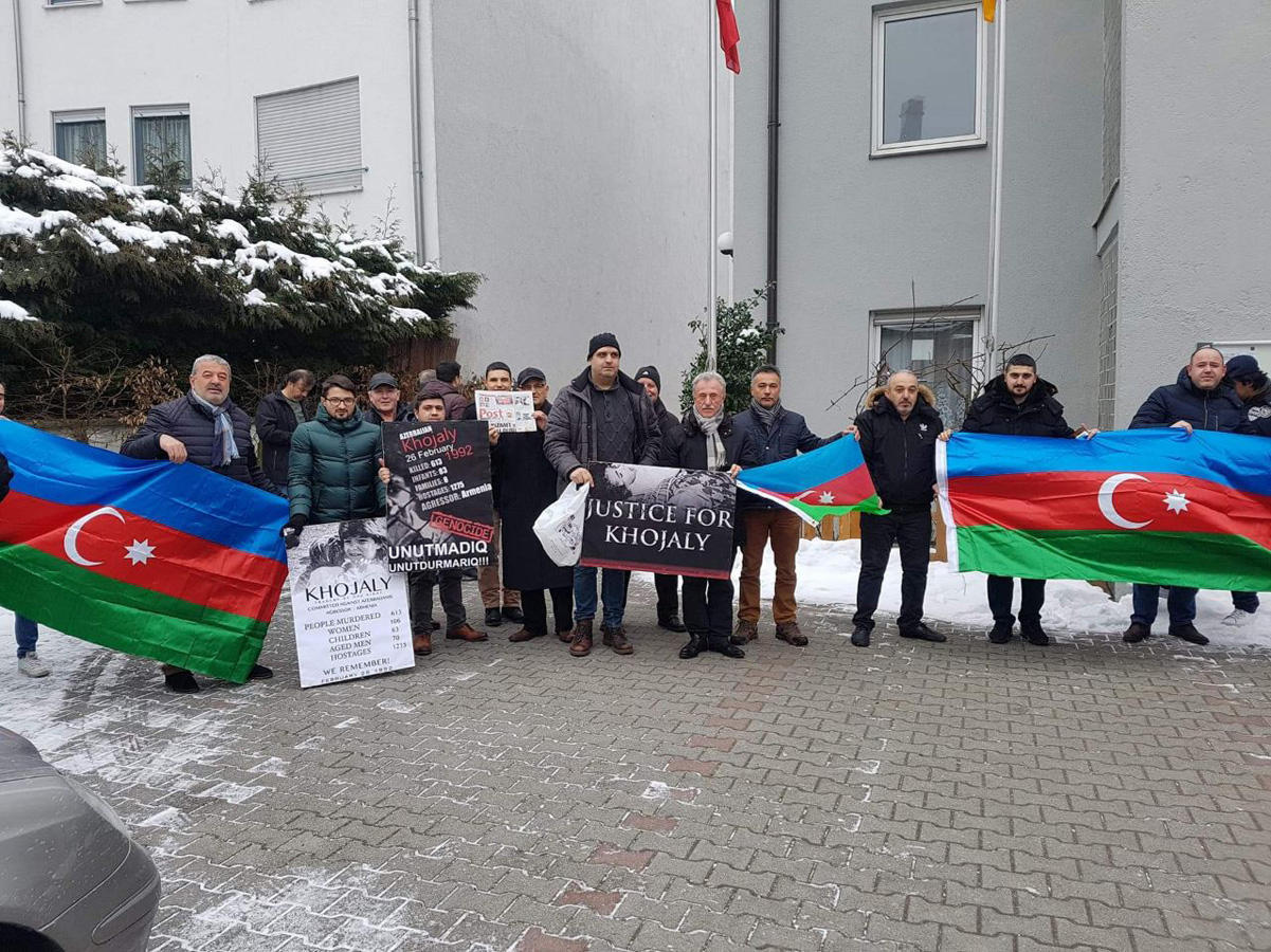 В Мюнхене проведена акция протеста в связи с Ходжалинским геноцидом