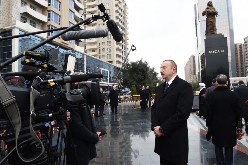Президент Ильхам Алиев: Азербайджан должен стать сильнее для того, чтобы Ходжалинская трагедия никогда не повторилась