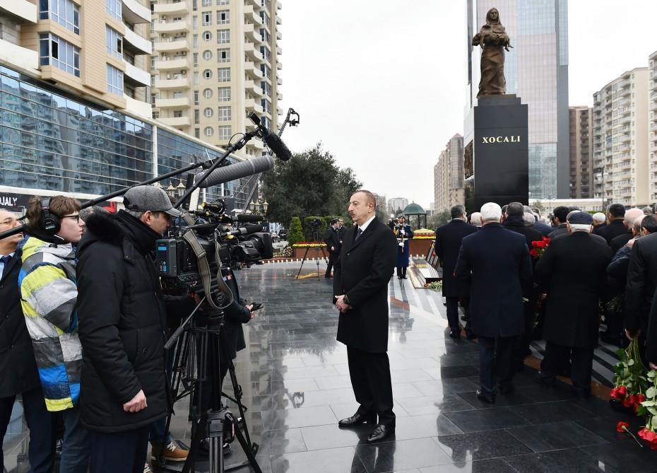 Президент Ильхам Алиев: Азербайджан должен стать сильнее для того, чтобы Ходжалинская трагедия никогда не повторилась