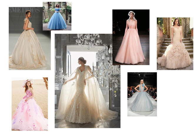 Модные цвета свадебных платьев 2018