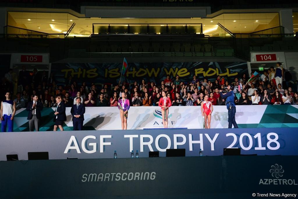 Состоялась церемония награждения победителей и призеров второго дня финалов Кубка мира по спортивной гимнастике в Баку