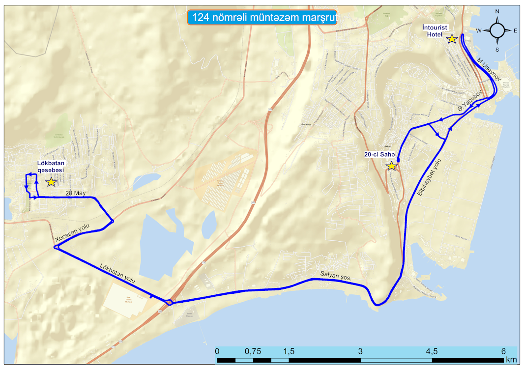 Схема трассы в баку