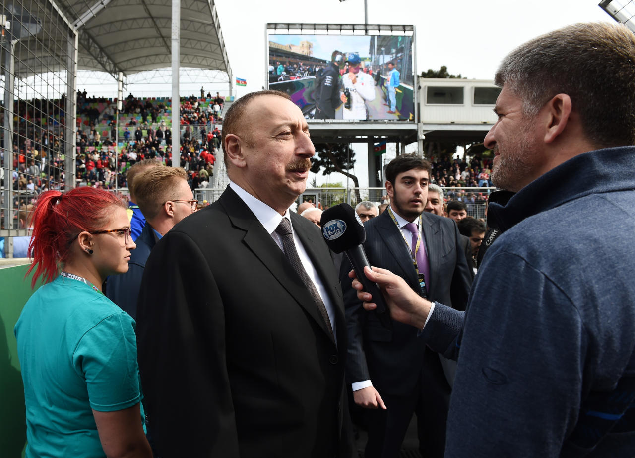 Президент Ильхам Алиев: Мы очень рады, что мероприятие мирового значения Формула-1 в третий раз проходит в Баку
