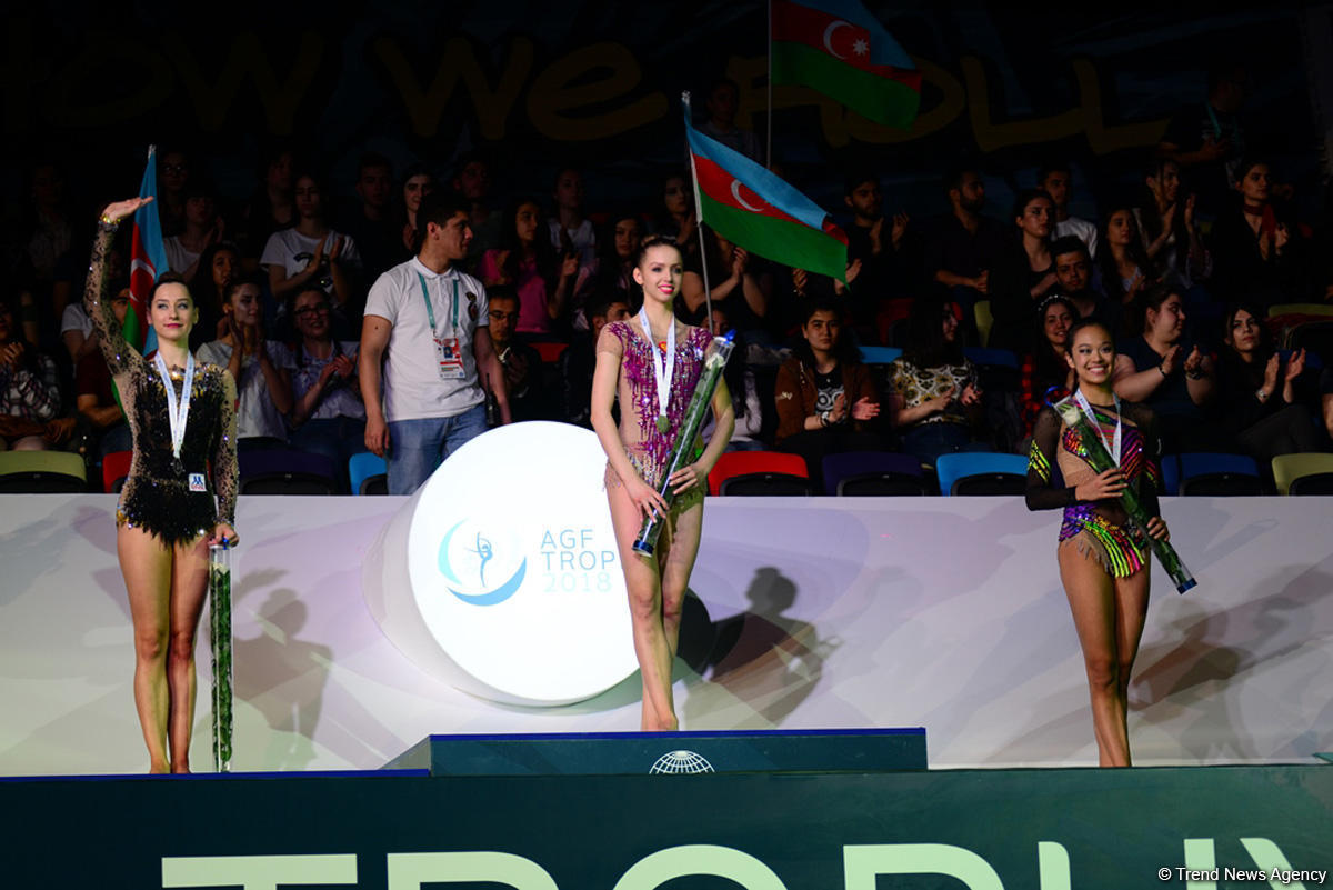 В Баку прошла церемония награждения призеров индивидуальных финалов Кубка мира по художественной гимнастике