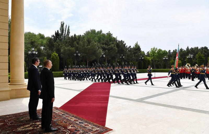 Президенты Азербайджана и Сербии выступили с заявлениями для печати