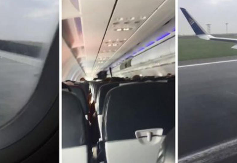 Пассажир снял на видео момент выкатывания самолета за пределы полосы в Астане