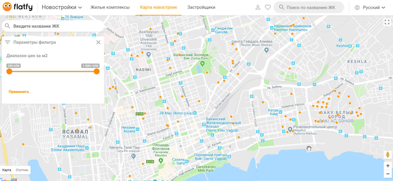 Карта новостроек владивосток