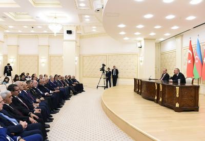 Президенты Азербайджана и Турции выступили с заявлениями для печати - ОБНОВЛЕНО - ФОТО