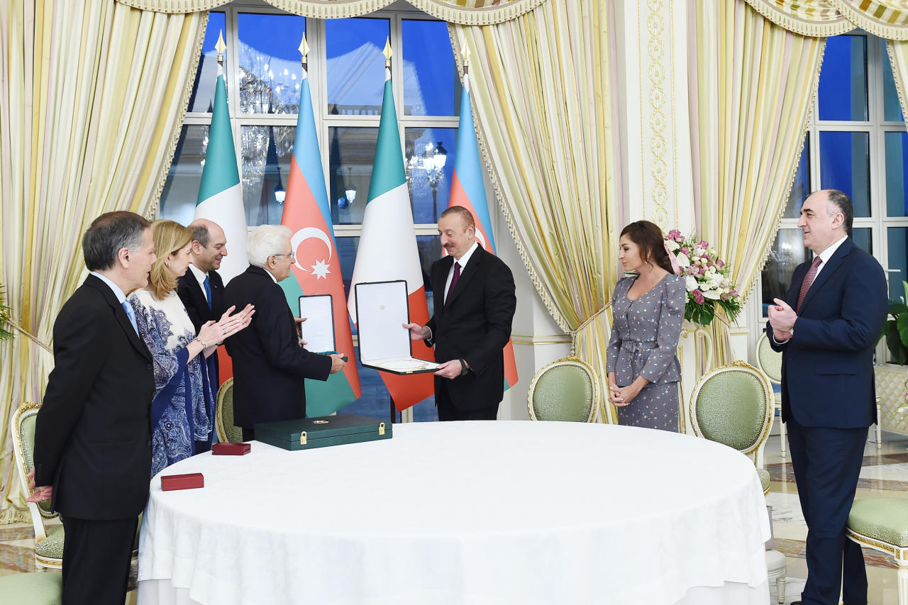 Президент Ильхам Алиев и Первая леди Мехрибан Алиева награждены высочайшими правительственными наградами Италии