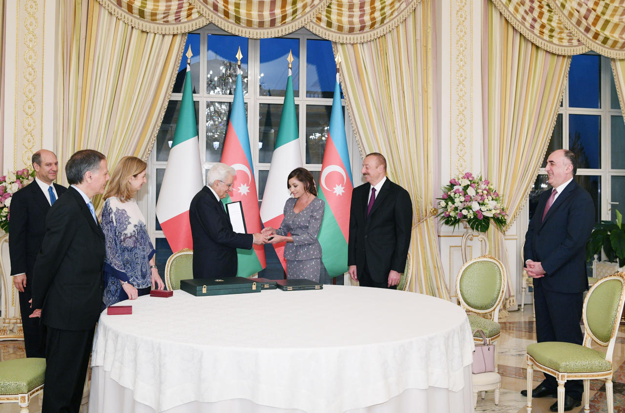 Президент Ильхам Алиев и Первая леди Мехрибан Алиева награждены высочайшими правительственными наградами Италии