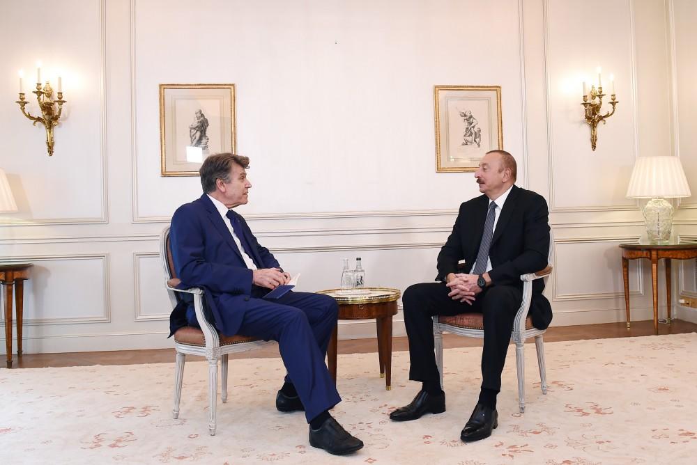 Президент Ильхам Алиев встретился с председателем Института международных связей Франции