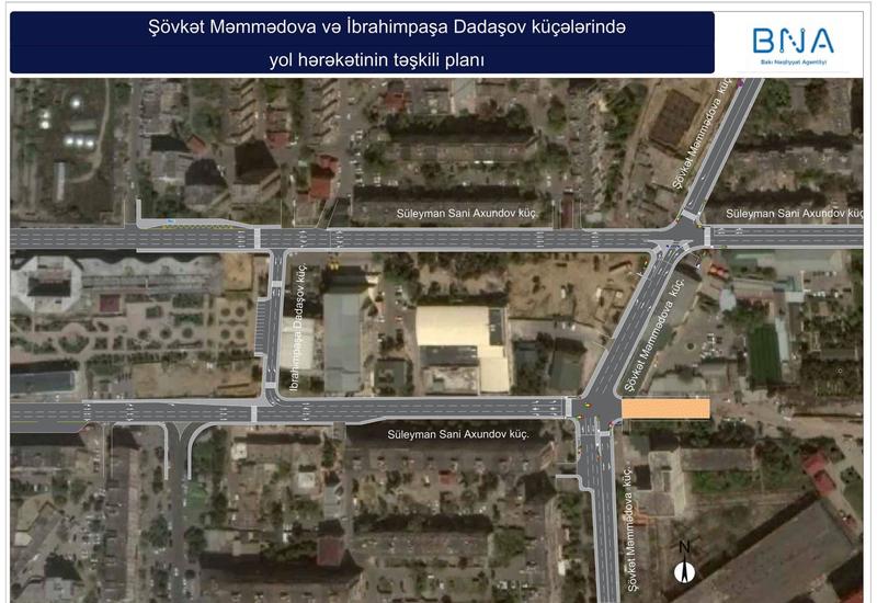 Внесены изменения в движение на двух перекрестках в Баку