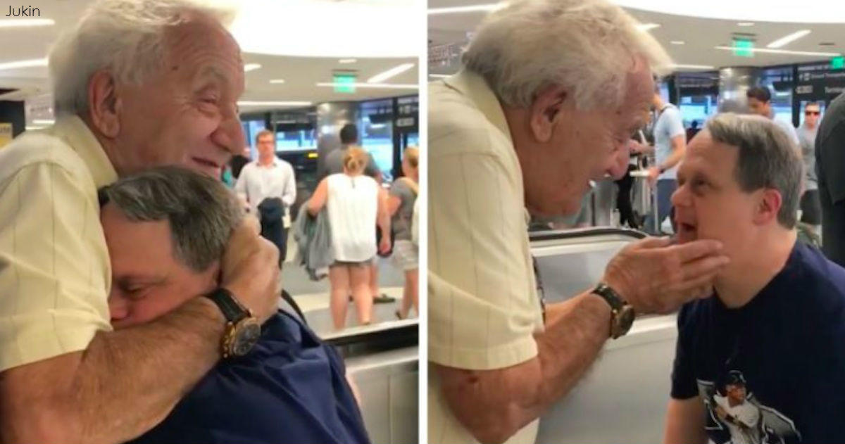 Эта встреча 88-летнего отца со своим 53-летним сыном с синдромом Дауна стала сетевой сенсацией