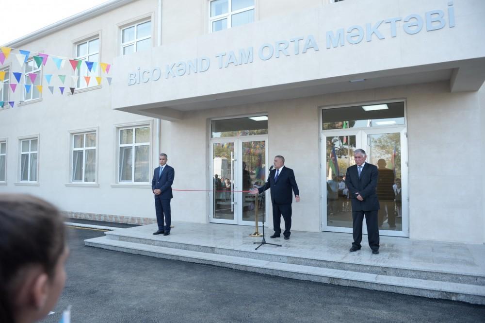 В Агсуинском районе сдано в пользование новое здание школы, построенное Фондом Гейдара Алиева