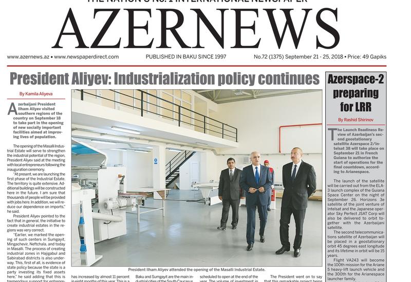 Вышел очередной печатный номер онлайн-газеты Azernews <span class="color_red">– ФОТО</span>