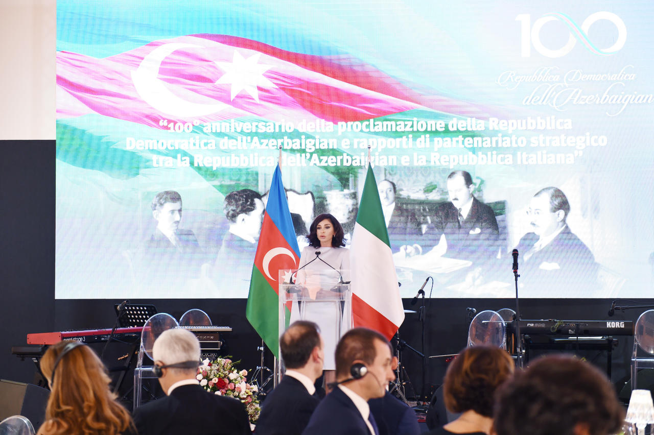 Первый вице-президент Мехрибан Алиева приняла участие в официальном приеме в Риме в честь 100-летия АДР