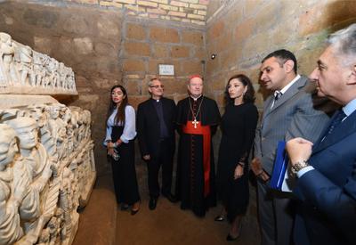 Первый вице-президент Мехрибан Алиева приняла участие в открытии катакомб Святого Себастьяна в Ватикане - ФОТО