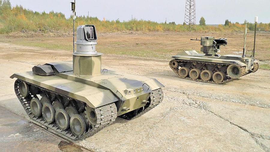 Опубликованы кадры испытаний российских боевых роботов
