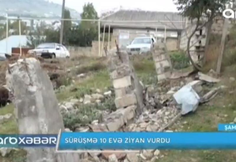 "Yaşamaq mümkün deyil" - 10 evə ziyan vuran sürüşmənin görüntüləri <span class="color_red">- VİDEO</span>