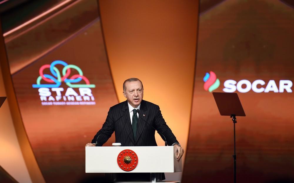 Реджеп Тайип Эрдоган: С открытием НПЗ Star Азербайджан и Турция еще на один шаг развивают отношения, являющиеся примером для мира