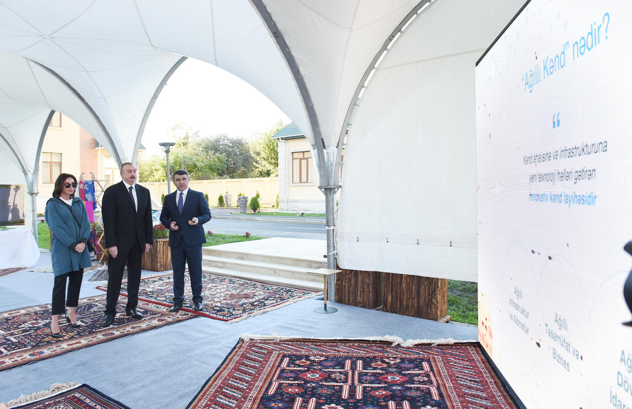 Поездка Президента Ильхама Алиева и Первой леди Мехрибан Алиевой в Гахский район