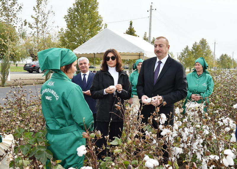 Поездка Президента Ильхама Алиева и Первой леди Мехрибан Алиевой в Агдамский район