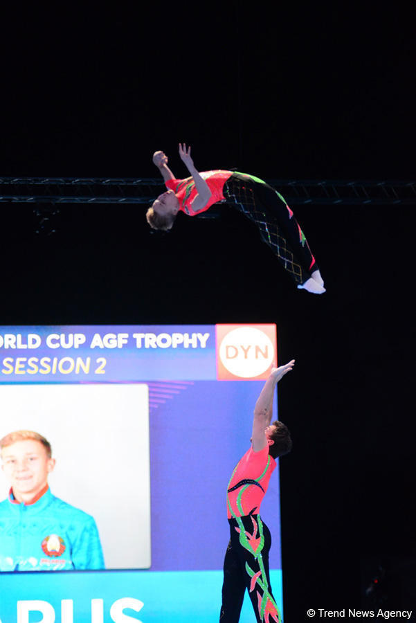 Стартовал первый день соревнований Кубка мира по акробатической гимнастике в Баку