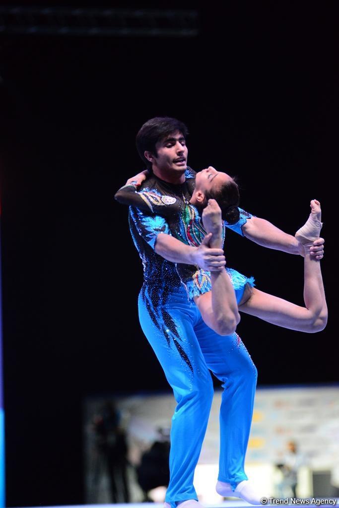 Лучшие моменты первого дня Кубка мира по акробатической гимнастике в Баку