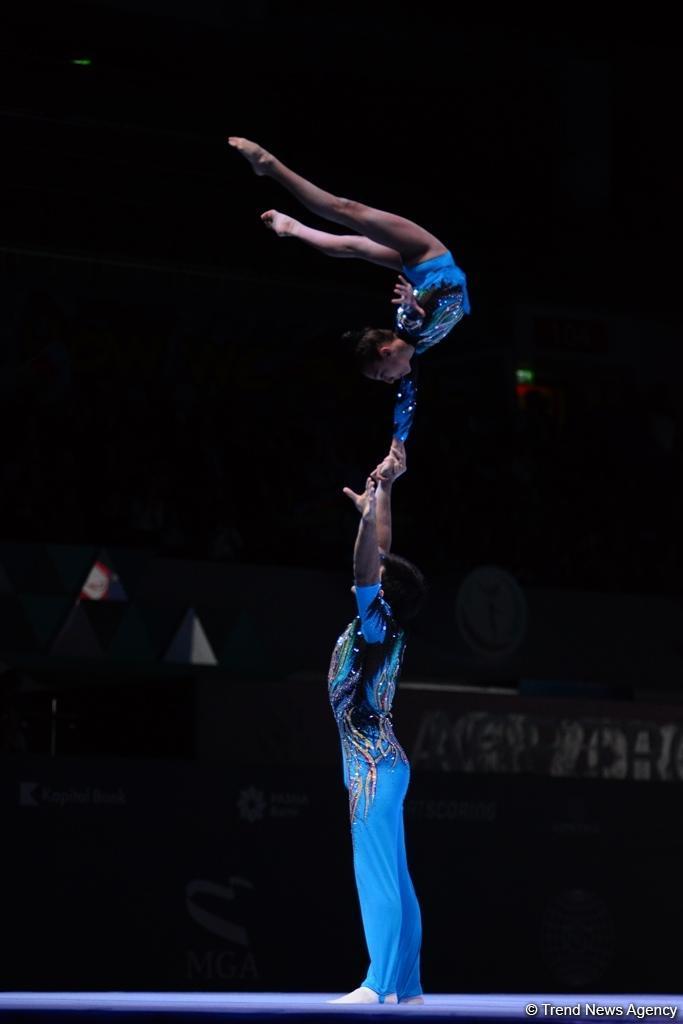 Абдулла Аль-Мяшайхи и Рухидил Гурбанлы завоевали "серебро" Кубка мира по акробатической гимнастике в Баку