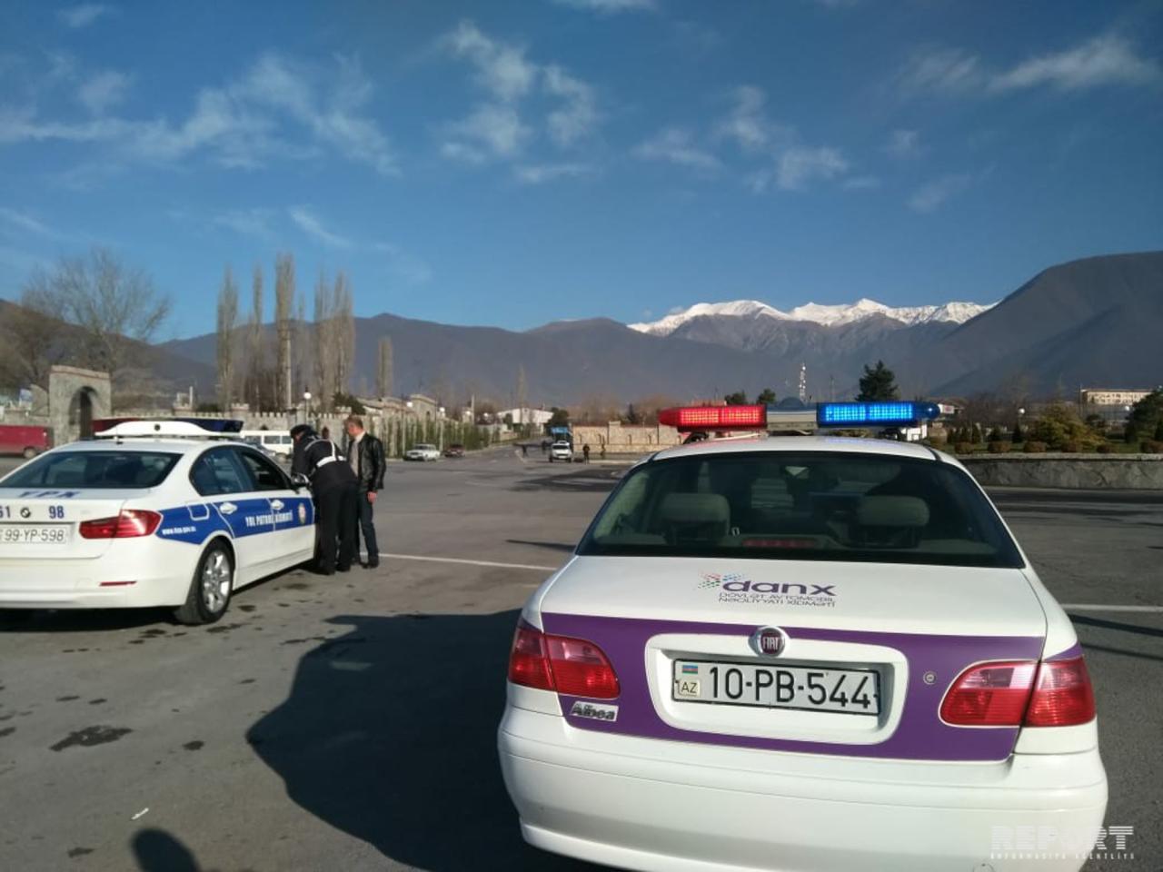 Рейды полиции в Шеки, оштрафованы десятки водителей