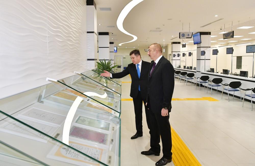 Президент Ильхам Алиев принял участие в открытии нового Пространства оказания имущественных услуг в Баку