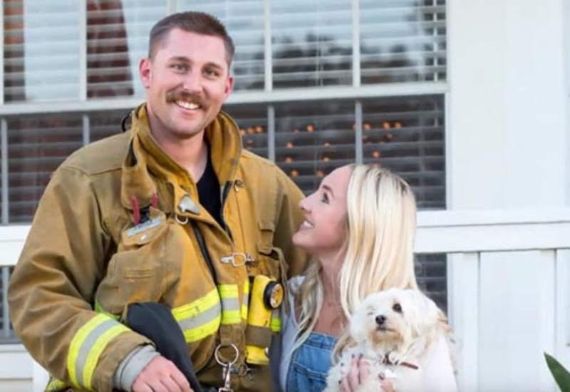 С помощью поддельного возгорания пожарный сделал своей девушке предложение