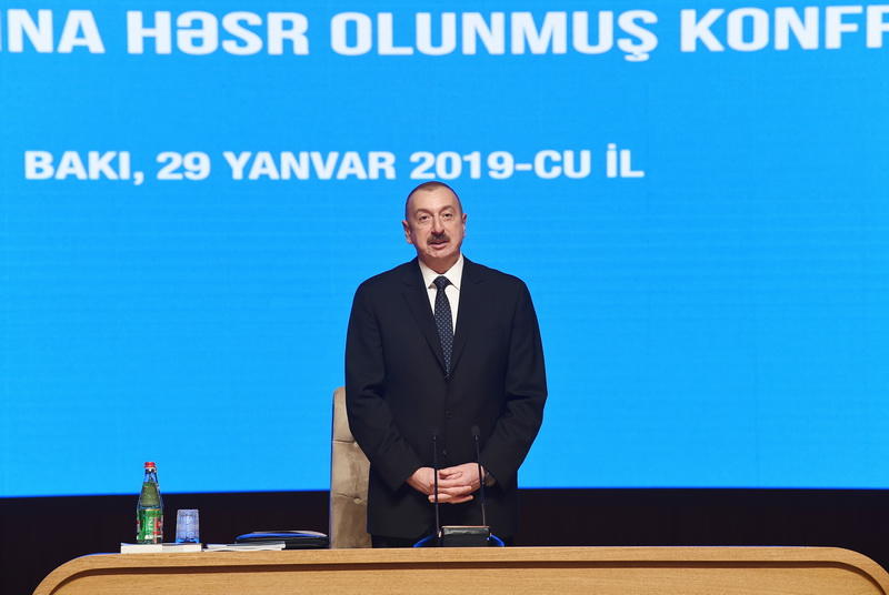 Президент Ильхам Алиев принял участие в конференции, посвященной итогам Госпрограммы социально-экономического развития регионов Азербайджана