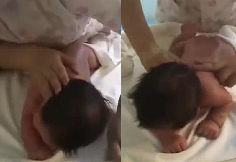 Şok kadrlar: 23 günlük körpə "Mama" dedi - VİDEO Şok kadrlar: 23 günlük körpə "Mama" dedi - VİDEO