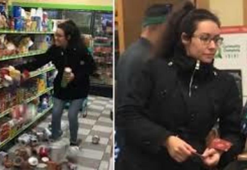 Женщина устроила погром в супермаркете