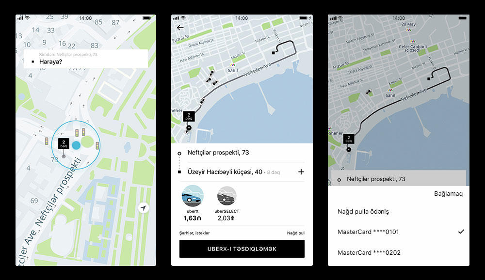 Uber выпустил новое приложение для Азербайджана