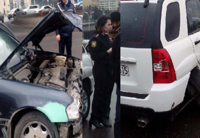 Bakıda xanım polis kapitanı qəzaya düşdü <span class="color_red">- VİDEO - FOTOLAR</span>