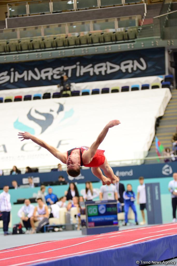 В Баку прошла церемония награждения победителей по прыжкам на акробатической дорожке в рамках Кубка мира
