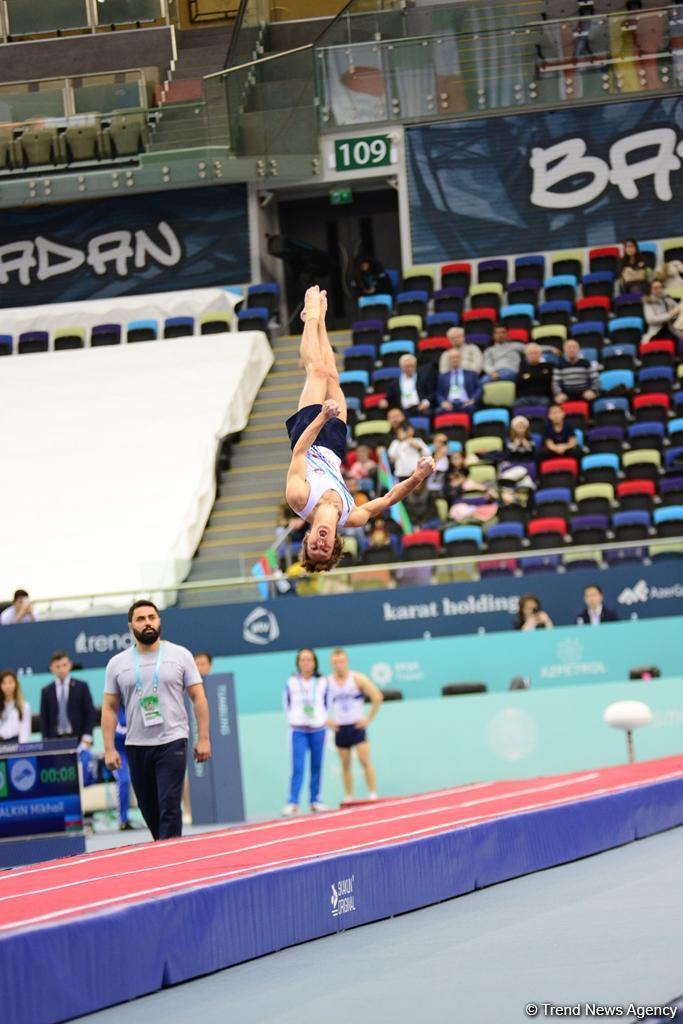 В Баку прошла церемония награждения победителей по прыжкам на акробатической дорожке в рамках Кубка мира