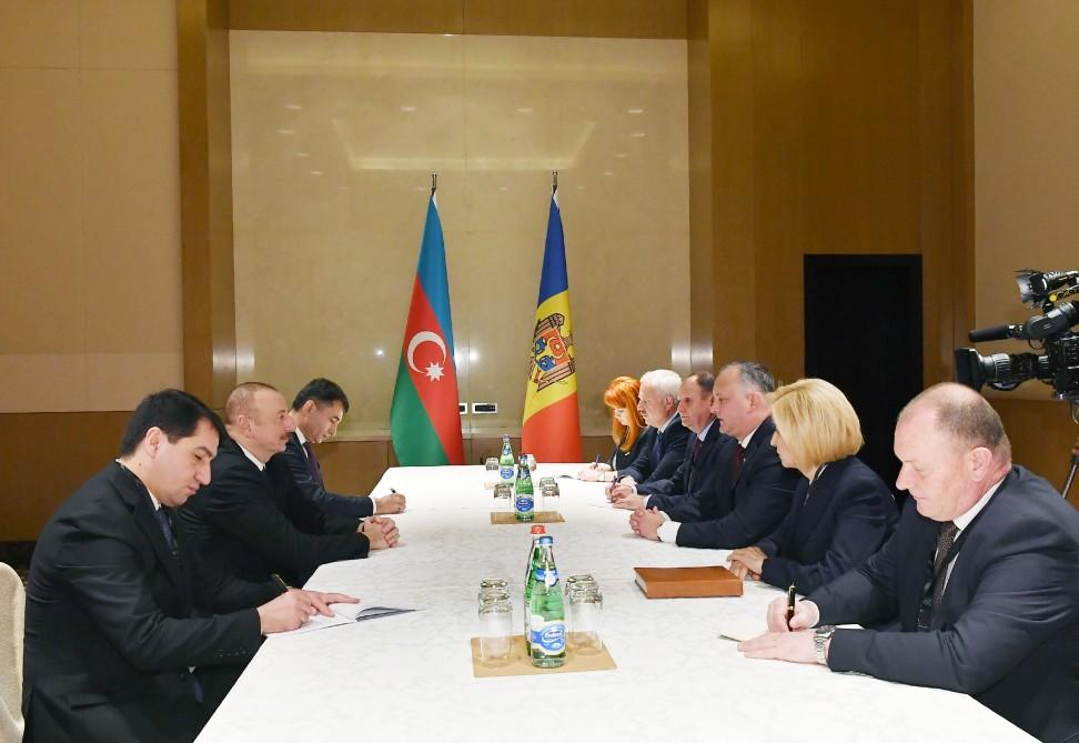 Президент Ильхам Алиев встретился с членом Президиума Боснии и Герцеговины и с президентом Молдовы