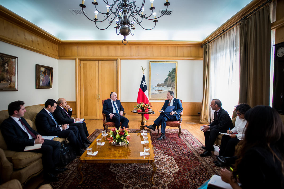 Эльмар Мамедъяров на переговорах с главой МИД Чили